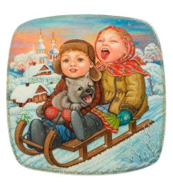 Народные промыслы ШК-30/ 31 Шкатулка «Зимушка» Карпова Н.