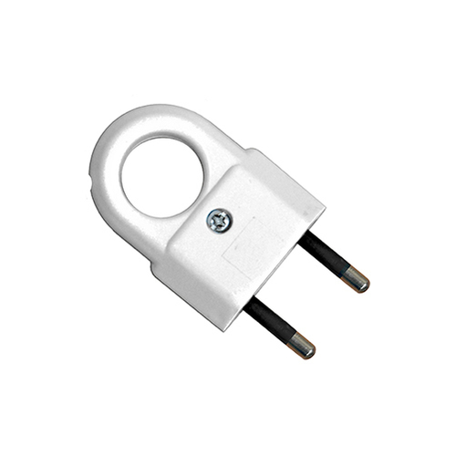 Вилка б/з плоская с ушком белая 6А 250В UNIVersal