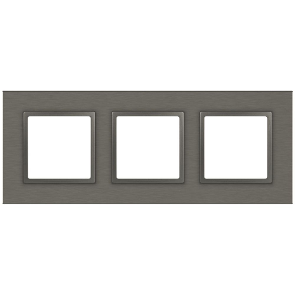 Рамка для розеток и выключателей ЭРА Elegance 14-5203-16 на 3 поста, металл, титан