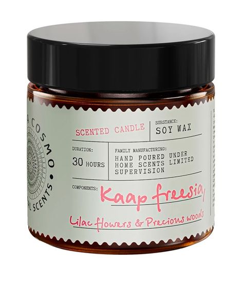 Фрезия сирень и драгоценное дерево, ароматическая свеча, Eteria cosmo