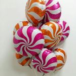 Шар (18"/46 см) Круг, Леденец, Оранжевый