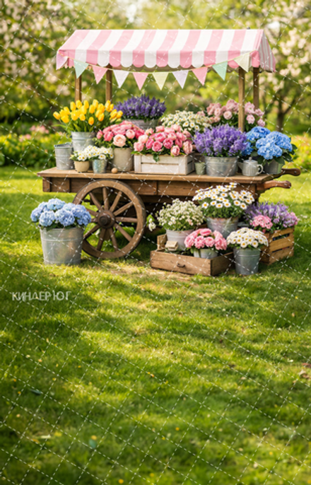 Фотофон "Телега с цветами" арт. ФФ903-90