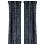 Комплект штор IKEA TRYSTAVMAL (ТРИСТЯВМАЛЬ), Темно-синий с рисунком, 145x250 см, 2 шт