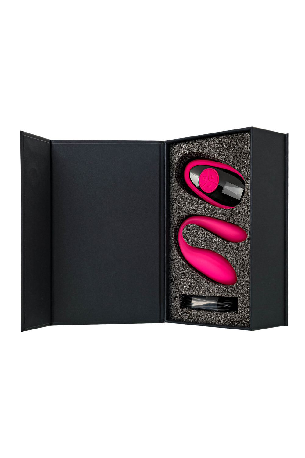 Вибратор для пар eroTeq Prawno с пультом ДУ, силикон, розовый, 18 см