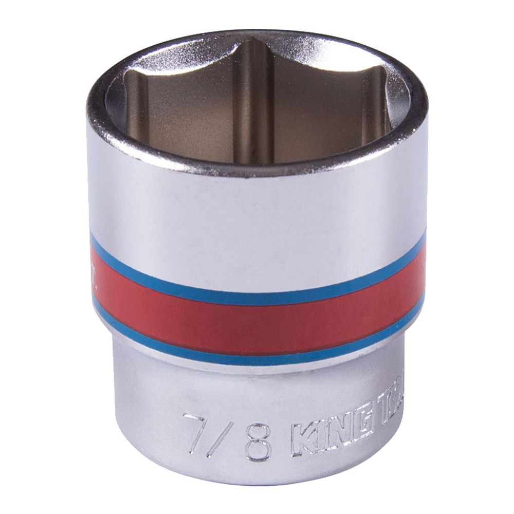 KING TONY (333528S) Головка торцевая стандартная шестигранная 3/8&quot;, дюймовая 7/8&quot;