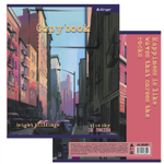 Тетрадь 36 л., А5, линия, Alingar "Вечерний город", скрепка, второй блок 60г/м2, мелованный картон (стандарт), 4 дизайна в пленке т/у