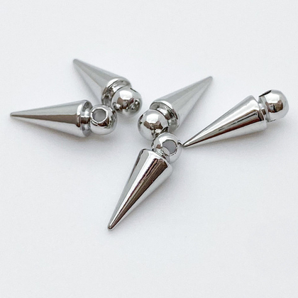 Подвеска Шип, цвет серебро (родий), размер 12*4 мм, цена за 1 шт