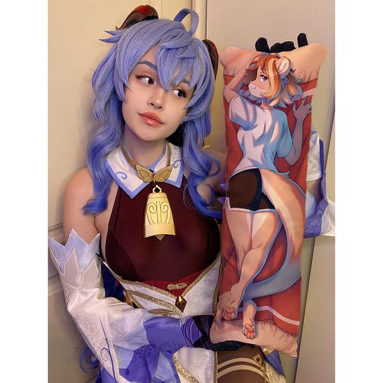 Мини дакимакура фурри Выдра девочка арт. M1282, 60х20 см