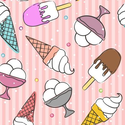 Мороженое на полосатом фоне