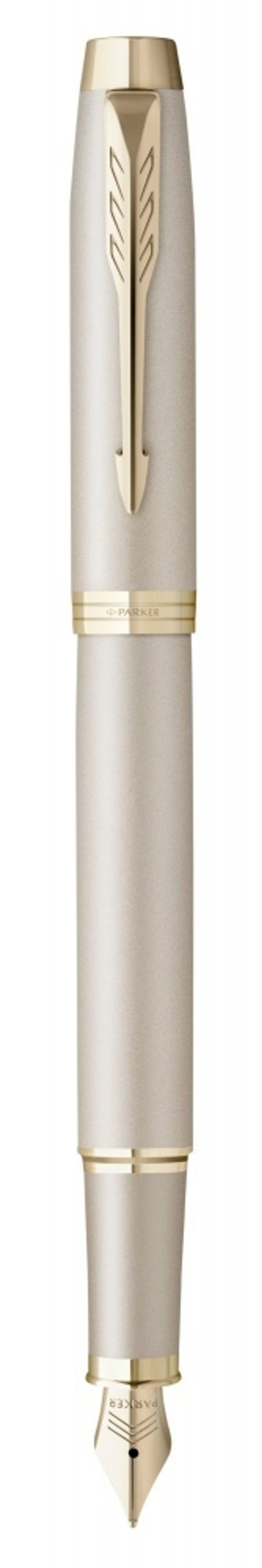 Перьевая ручка Parker IM Professionals Monochrome Champagne, перо: F, цвет чернил: Blue, в подарочной упаковке.