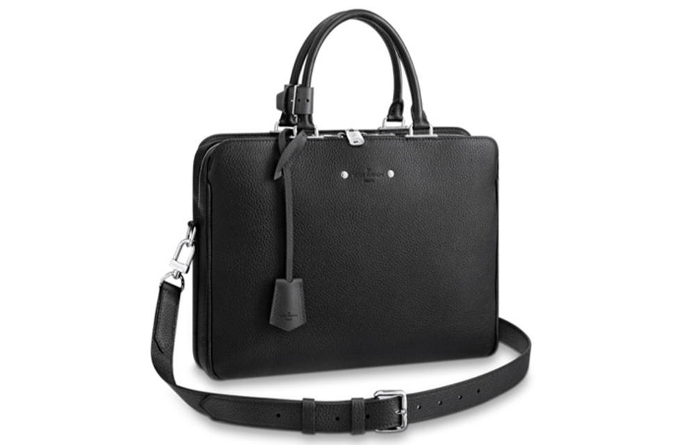 LOUIS VUITTON ARMAND Cow Leather Briefcase, Laptop Bag, Shoulder Bag, Crossbody Bag, Handbag Men"s Black