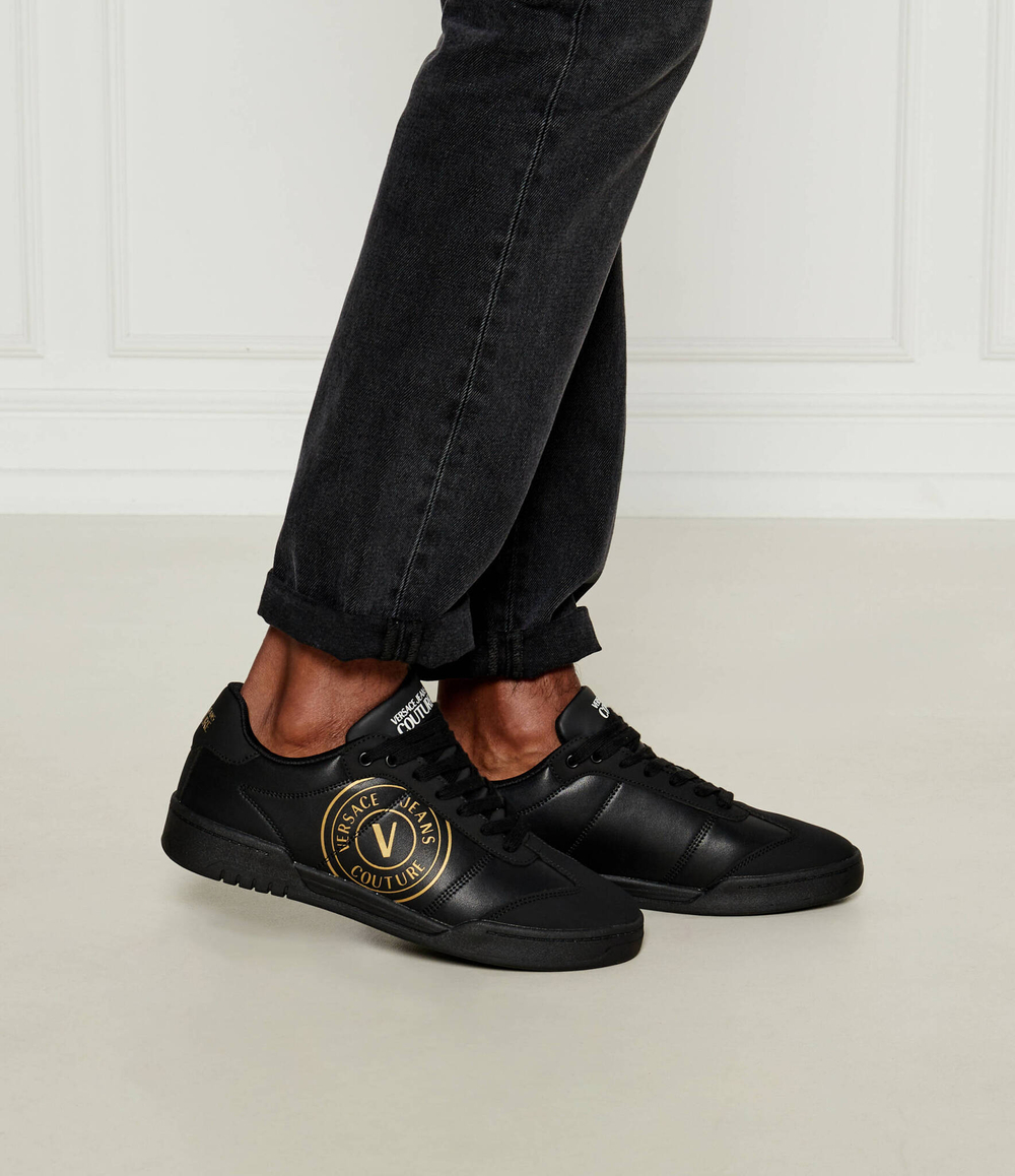 Кожаные кроссовки Versace Jeans Couture - черный(77YA3SD1ZP347)