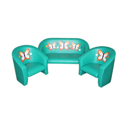 Комплект мягкой игровой мебели «Совенок с аппликацией» Бабочки зеленый