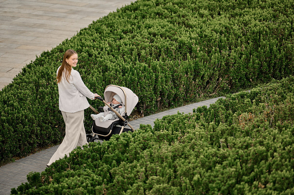 Детская коляска Peppy Monaco 2 в 1 Black (черный), рама черная матовая