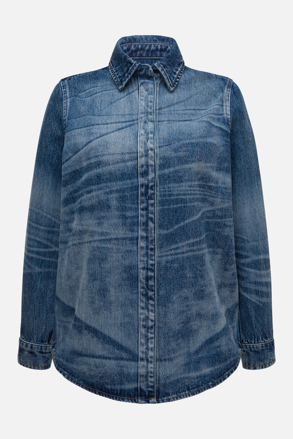 Джинсовая рубашка acid wash