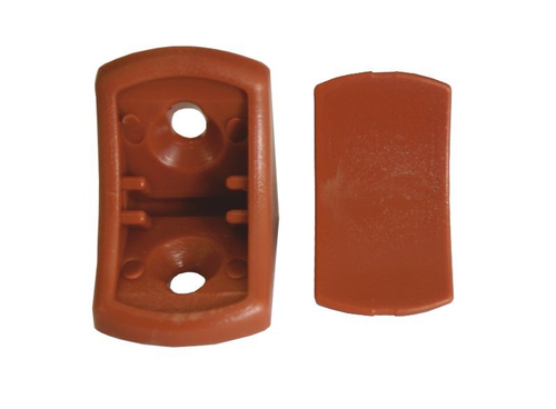 УГОЛОК МЕБ. МЕТАЛЛИСТ 24*24*20 С ЗАГЛУШКОЙ ПЛАСТ.КОРИЧНЕВЫЙ