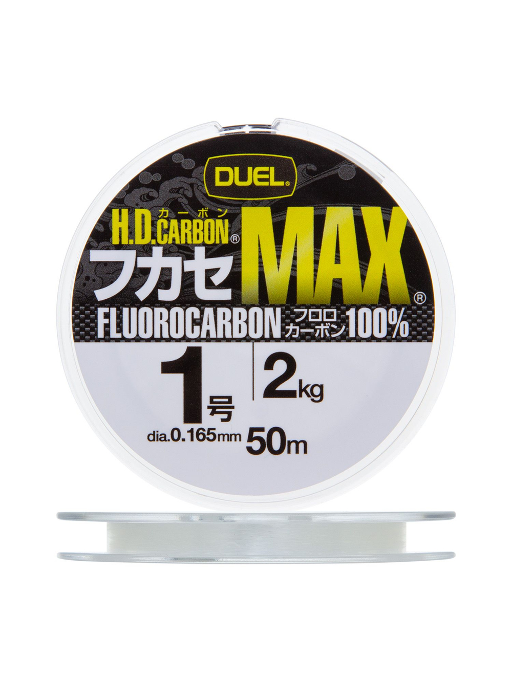 Флюорокарбоновая леска для рыбалки Duel H.D,Carbon Max Fluorocarbon 100%, 0,19 мм, 50 м, 2,6 кг, прозрачный