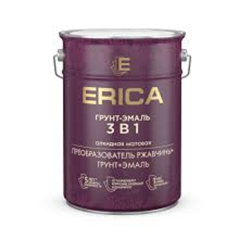 Грунт-эмаль 3в1 по ржавчине Erica матовая зеленая 5,5кг