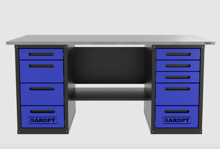 Верстак двухтумбовый 4 ящиков /5 ящиков 1800*700 синий GAROPT, GT1800Y4Y5.blue