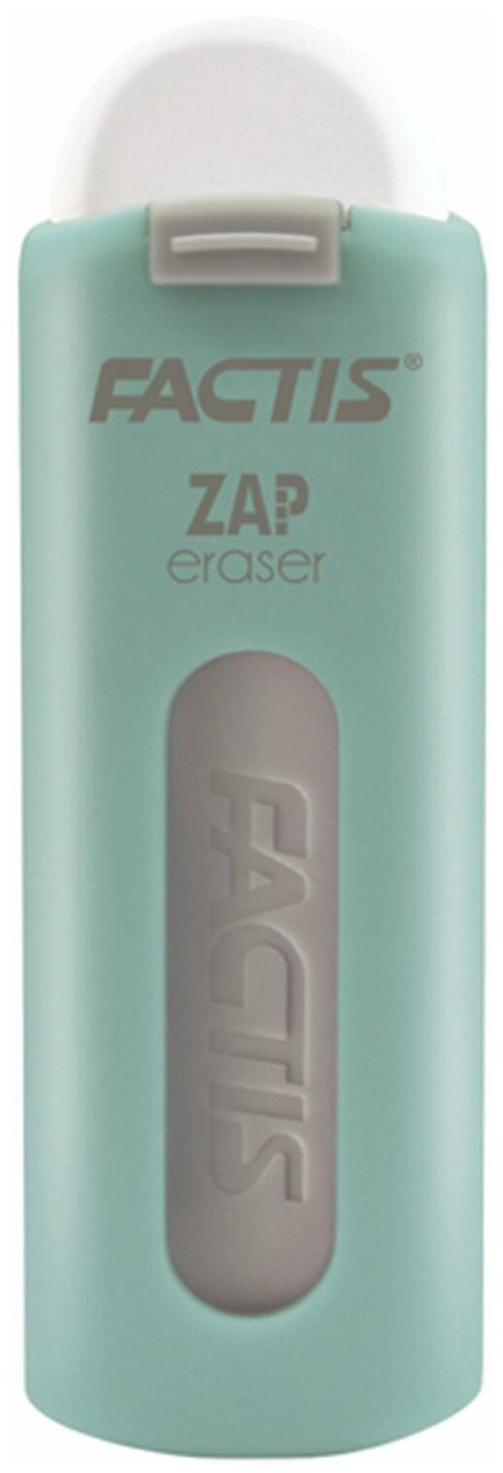Ластик выдвижной FACTIS ZAP (Испания), 75x7x8 мм, белый, пластиковый корпус ассорти, PTF1130