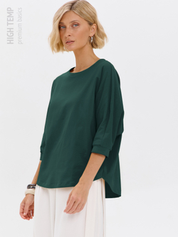 Свободная футболка летучая мышь с рукавом 3/4