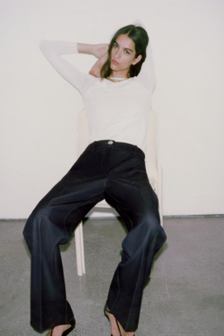 ZARA ПРЯМЫЕ БРЮКИ С ДЕКОРАТИВНОЙ СТРОЧКОЙ, ИНДИГО