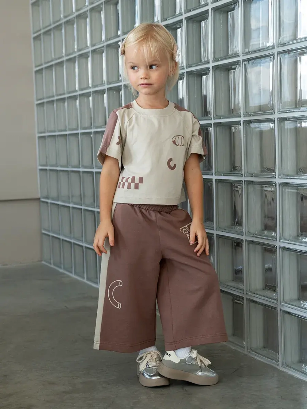 Костюм для девочки, футболка и кюлоты