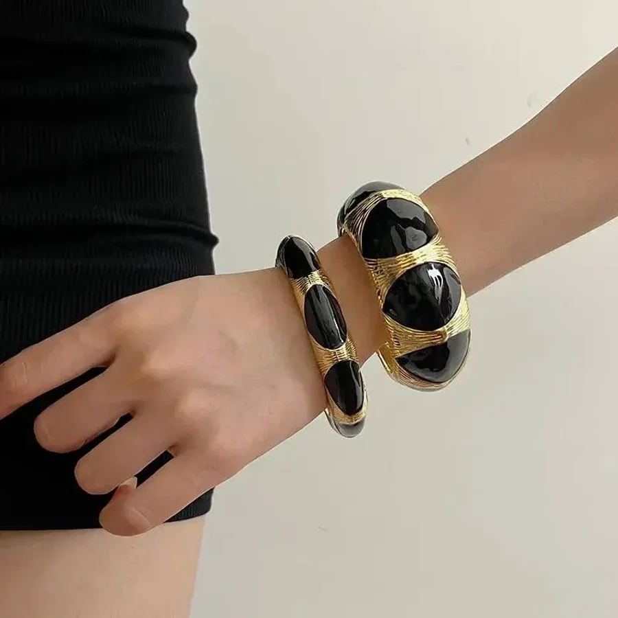 Браслет широкий Диора, Черный