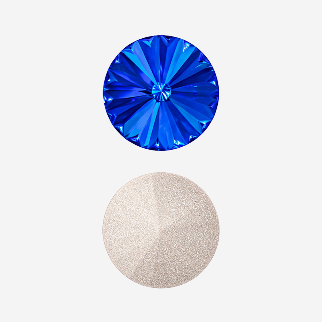 Кристалл Риволи (Rivoli), оттенок "Синий Капри"/"Capri Blue", 12мм
