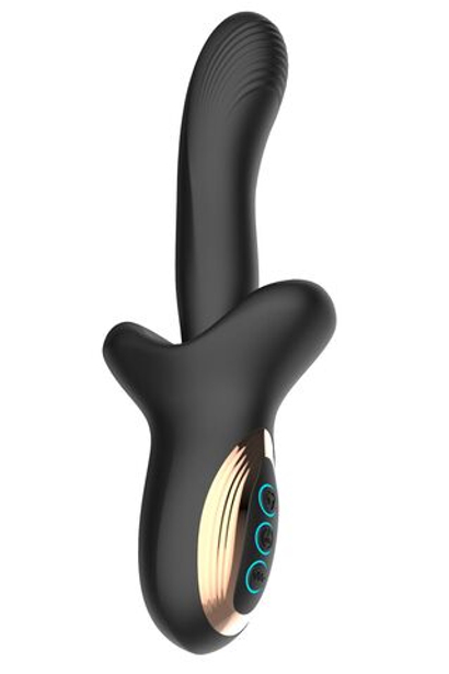 Вибратор Secwell с постукиванием и тройной стимуляцией, 22 см