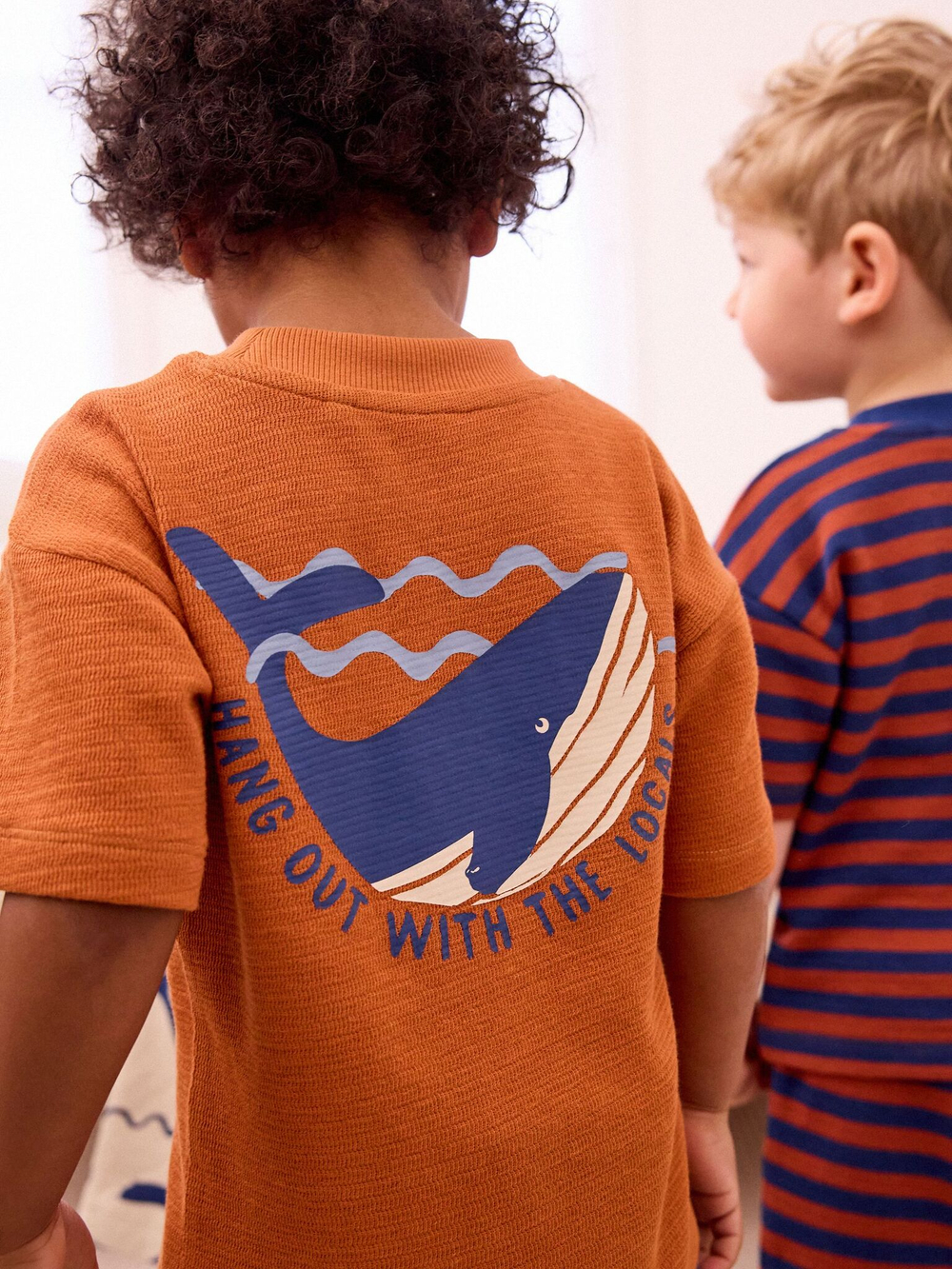 Пижама для мальчика Next Q66-080, 3 шт., Молочный, Оранжевый, Синий