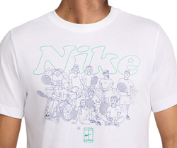 Мужская теннисная футболка Nike Court Dri-Fit Printed T-Shirt - белый