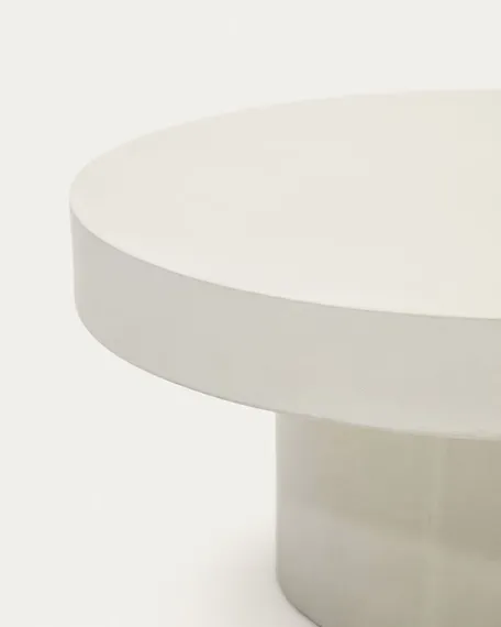 Журнальный столик Aiguablava, Ø90 см, белый цемент