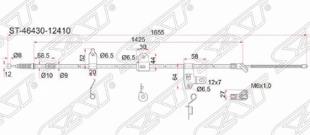 Трос ручника SAT ST-46430-12410