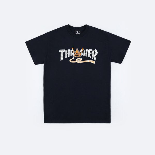 Футболка Thrasher x Toy Machine Pyramid T-Shirt (black) артикул:Ub3ZtZVegESfZ5GH9p67e0 - купить в магазине Дайс