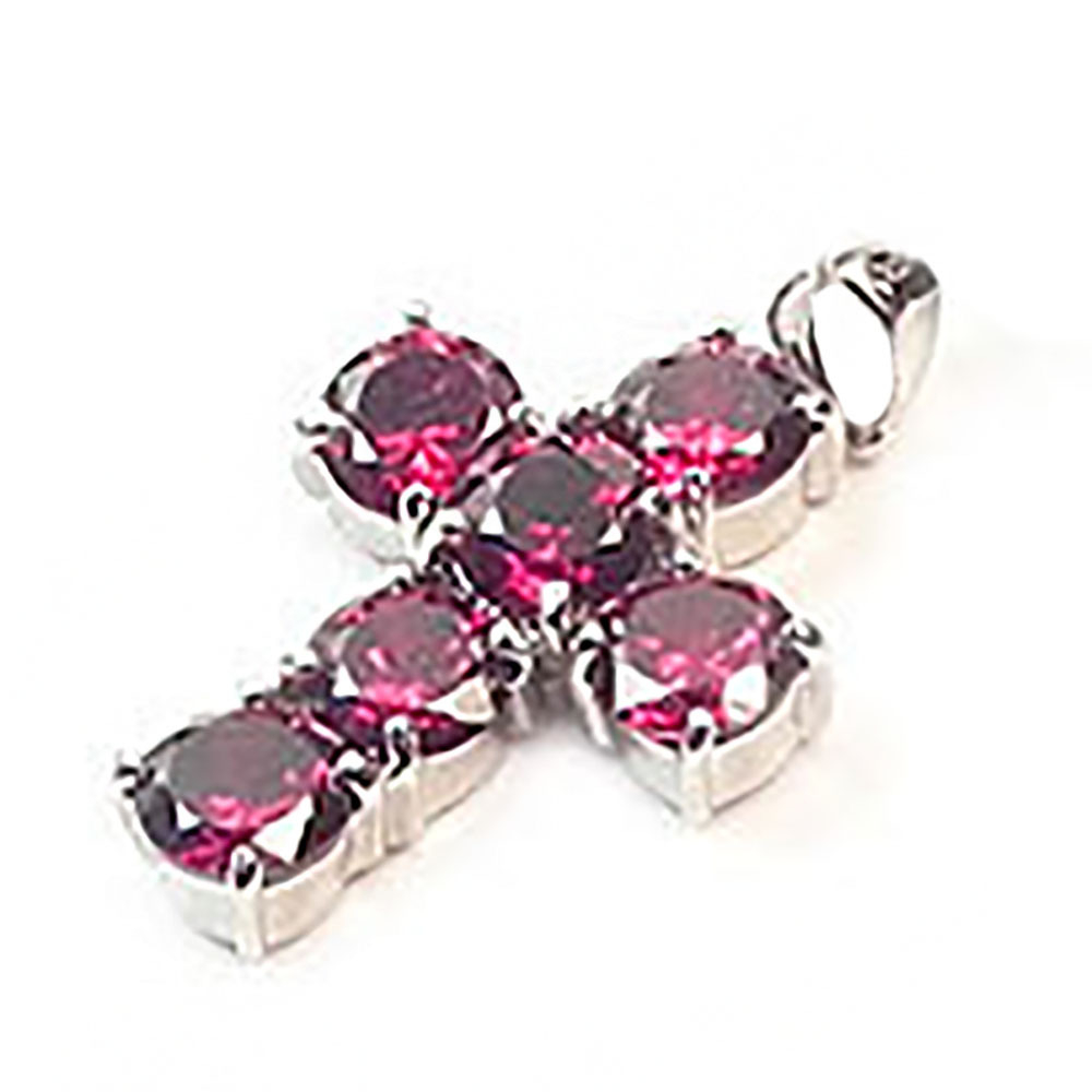 Кулон "Крест" гранат альмандин асс.