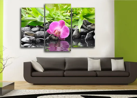 Модульная картина "Розовая орхидея"