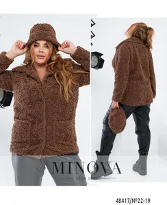 Пальто 22-19-Коричневый Minova