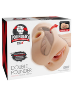 Телесный мастурбатор с вибрацией Double Pounder Vibrating Squeeze Stroker (Цвет: телесный)