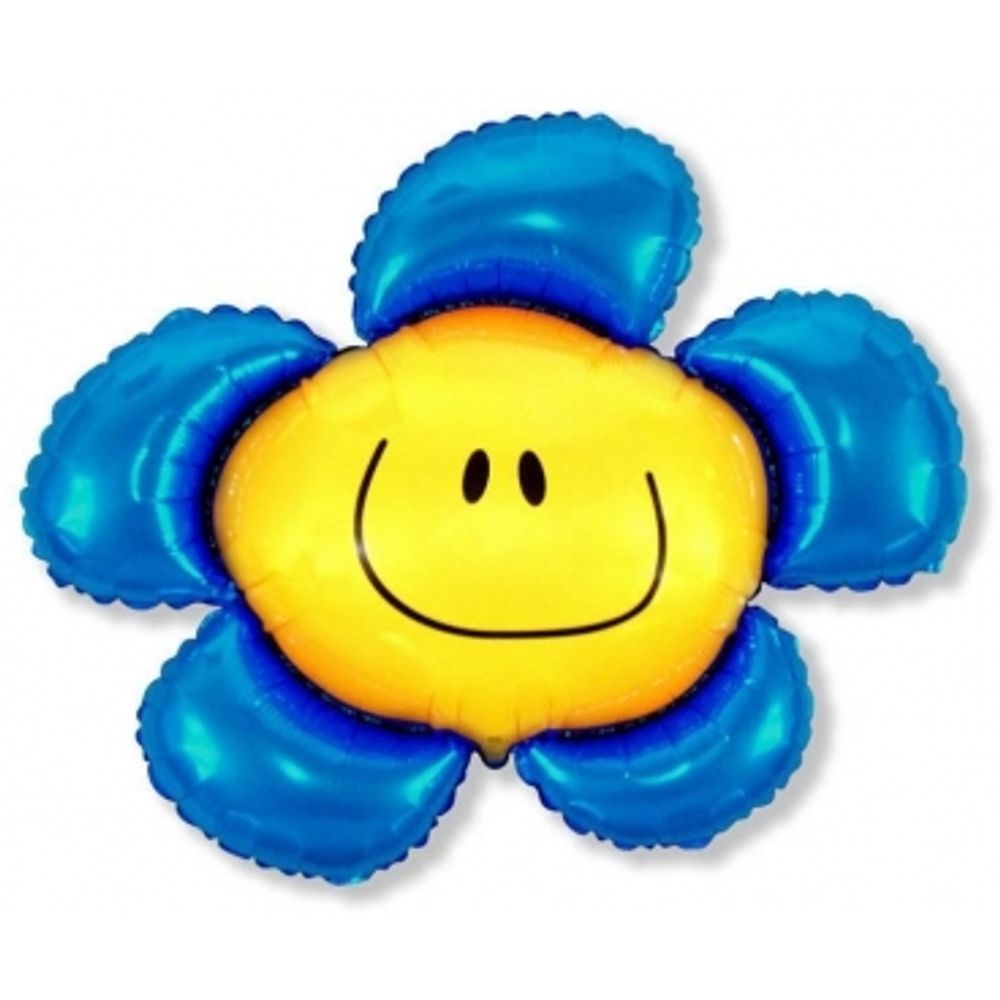 Фольгированный воздушный шар Солнечная улыбка. Синяя.