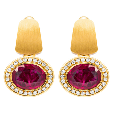 Серьги с Рубинами и Бриллиантами, Эмаль, E0177-72/2
