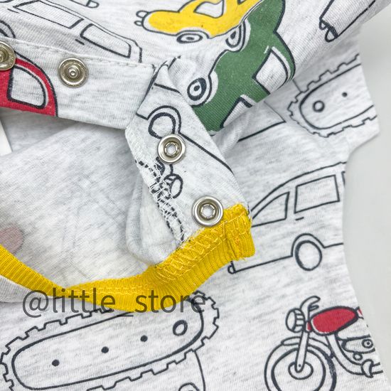 Песочник хлопковый "Машинки" серый меланж