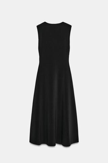 ZARA ПЛАТЬЕ МИДИ ИЗ КРЕПА, ЧЕРНЫЙ