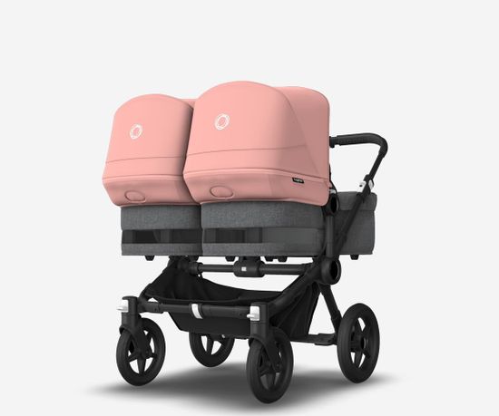 Коляска для двойни 2 в 1 Bugaboo Donkey 5 Twin Morning pink/Grey melange/Black