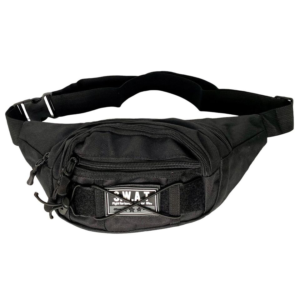 Сумка поясная армейская SWAT (черная)