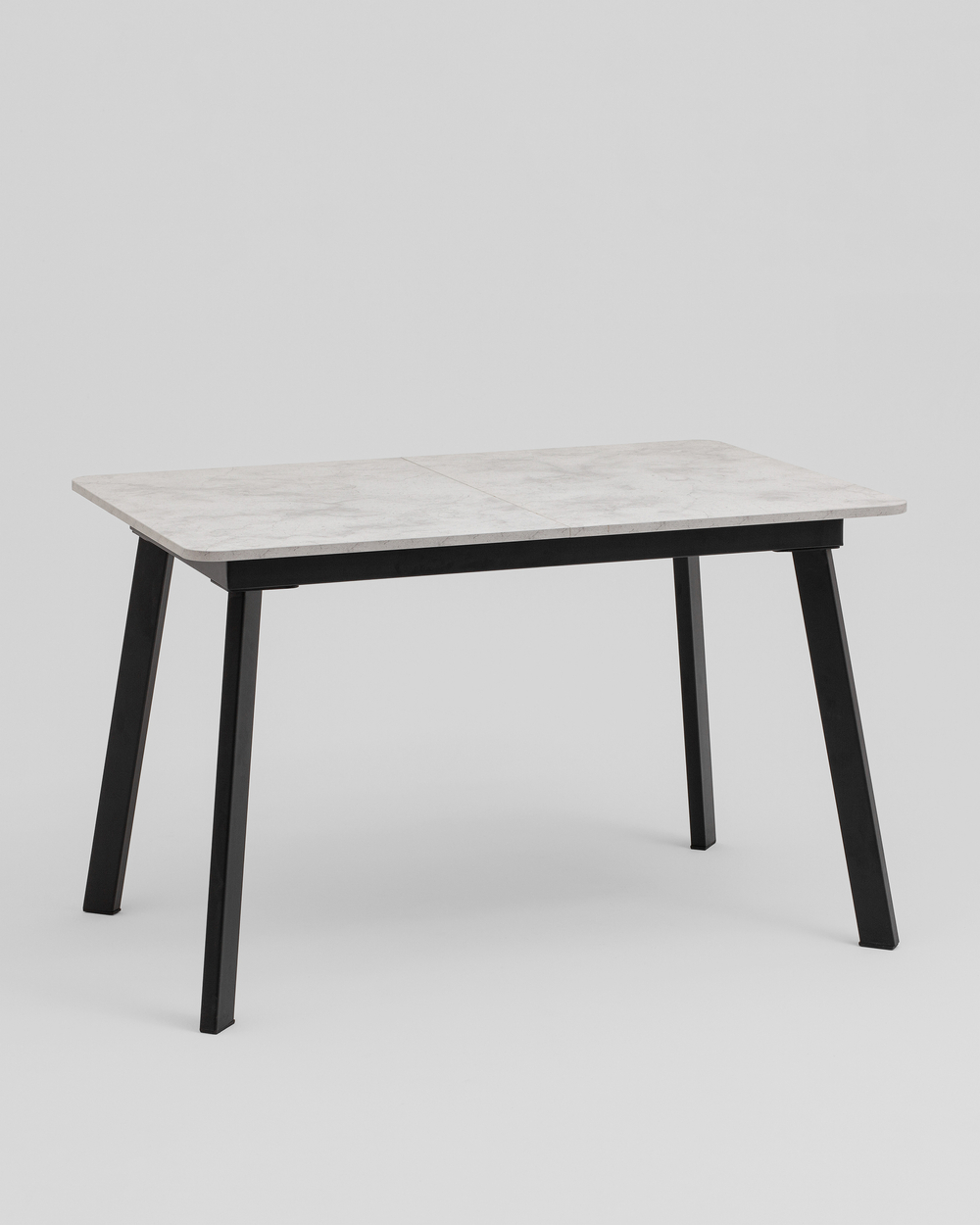 Стол Batu new 120-160/80/76 столешница ЛМДФ ароза светлая подстолье металл черный