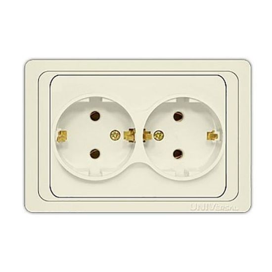 Розетка UNIVersal Валери 2 м. с/п с/з  бел.16А 250В