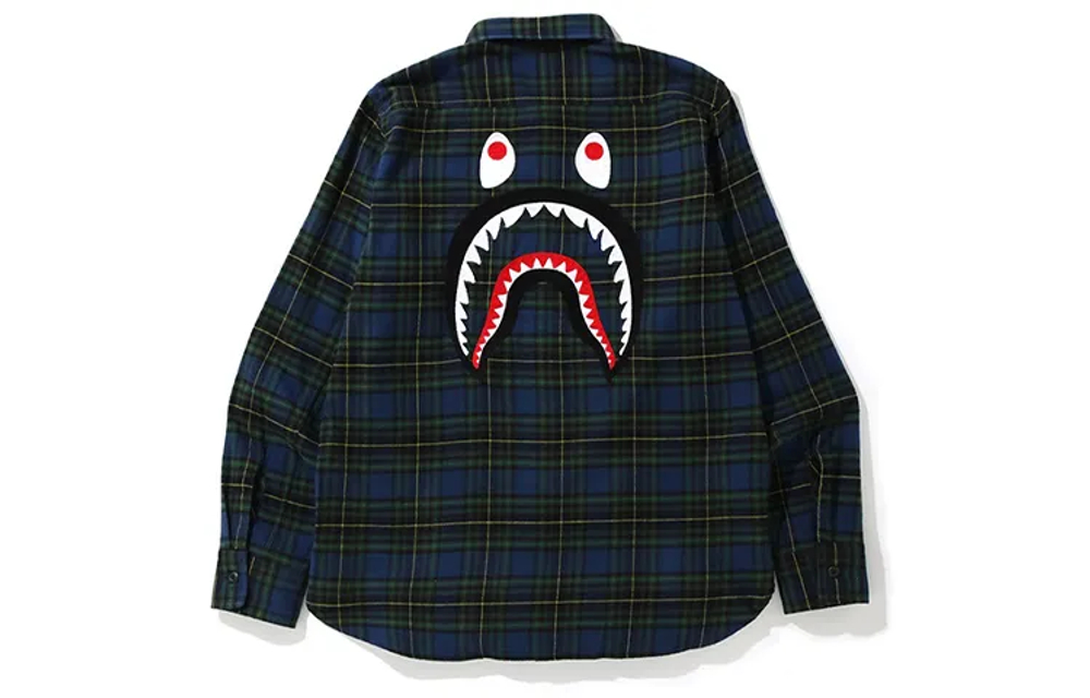 A Bathing Ape Shark Flannel Check Shirt Fw19