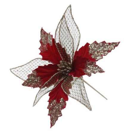 GAEM Цветок искусственный "Пуансеттия", L26 W26 H40 см