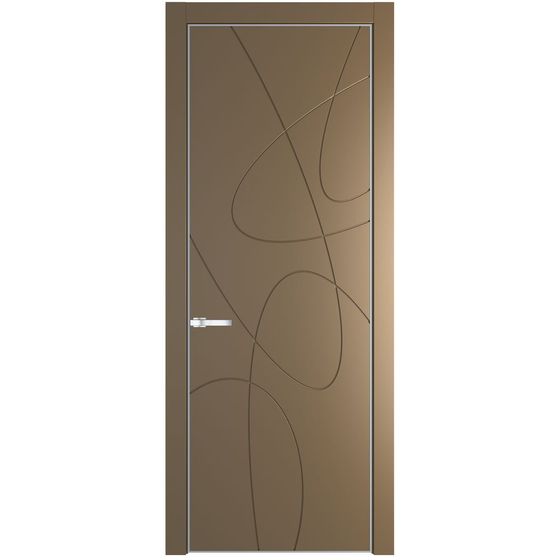 Межкомнатная дверь эмаль Profil Doors 6PA перламутр золото глухая профиль белый матовый